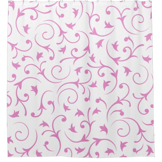 Ondoorzichtig ontwerp - Roze & wit Douchegordijn (Voorkant)