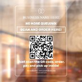 Ondoorzichtig | QR-code menu scan bestel transpara Raamsticker (Vel 2)