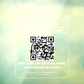 Ondoorzichtig | QR-code menu scan bestel transpara Raamsticker (Vel 3)