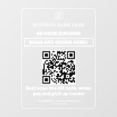 Ondoorzichtig | QR-code menu scan bestel transpara Raamsticker (Vel)