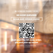 Ondoorzichtig | QR-code menuscannen bestellen tran Raamsticker (Vel 2)