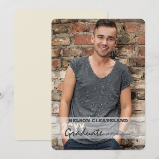 Ondoorzichtige banner foto Afstuderen aankondiging (Voorkant / Achterkant)