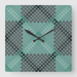 Ondoorzichtige en groene cirkel of bollen, waarbij vierkante klok