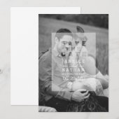 Ondoorzichtige foto-overlay | De datumfoto opslaan Save The Date (Voorkant / Achterkant)
