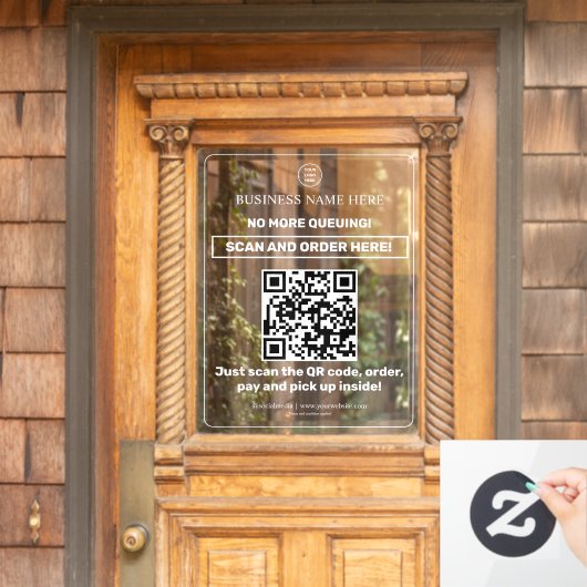 Ondoorzichtige | QR-code menuscanaarbestelling Tra Raamsticker (Huis Deur)