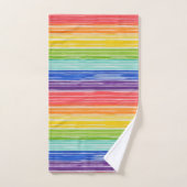 Ondoorzichtige regenboogstrepen bad handdoek (Handdoek)