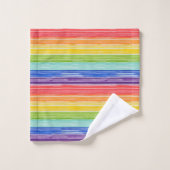 Ondoorzichtige regenboogstrepen bad handdoek (Wasdoekje)