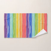Ondoorzichtige regenboogstrepen bad handdoek (Handdoek)