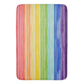 Ondoorzichtige regenboogstrepen badmat (Voorkant Verticaal)