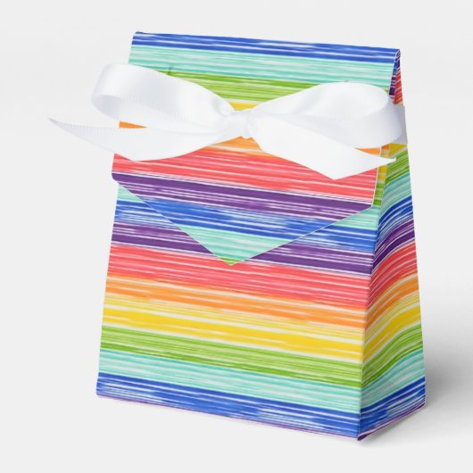 Ondoorzichtige regenboogstrepen bedankdoosjes (Voorkant Zijde)
