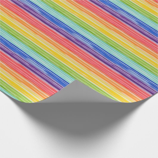 Ondoorzichtige regenboogstrepen cadeaupapier (Hoek)