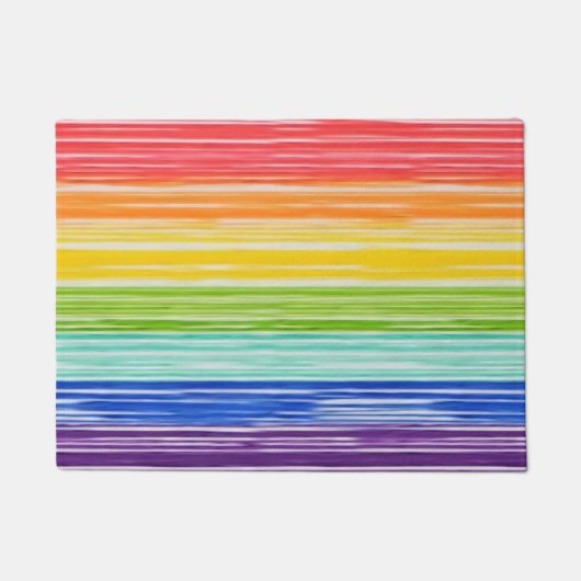Ondoorzichtige regenboogstrepen deurmat (Voorkant)