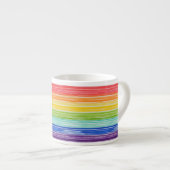 Ondoorzichtige regenboogstrepen espresso kop (Voorkant rechts)