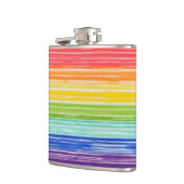 Ondoorzichtige regenboogstrepen heupfles (Links)