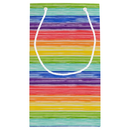 Ondoorzichtige regenboogstrepen klein cadeauzakje (Achterkant)