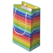 Ondoorzichtige regenboogstrepen klein cadeauzakje (Achterkant Gekanteld)