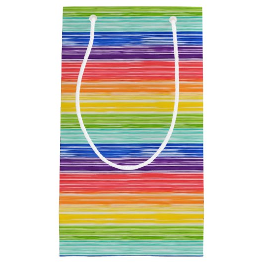 Ondoorzichtige regenboogstrepen klein cadeauzakje (Voorkant)