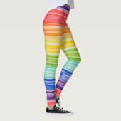 Ondoorzichtige regenboogstrepen leggings (Rechts)