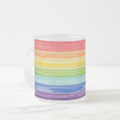 Ondoorzichtige regenboogstrepen matglas koffiemok (Voorkant links)