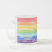 Ondoorzichtige regenboogstrepen matglas koffiemok (Links)