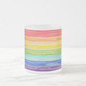 Ondoorzichtige regenboogstrepen matglas koffiemok (Center)