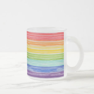 Ondoorzichtige regenboogstrepen matglas koffiemok