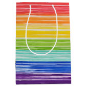 Ondoorzichtige regenboogstrepen medium cadeauzakje (Voorkant)