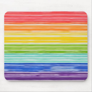 Ondoorzichtige regenboogstrepen muismat
