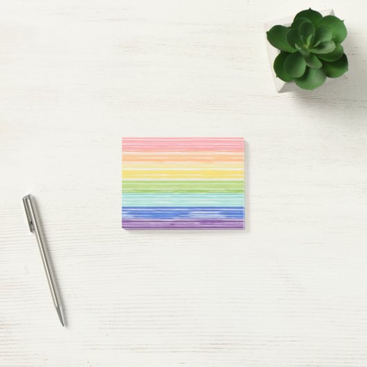 Ondoorzichtige regenboogstrepen post-it® notes (Kantoor)