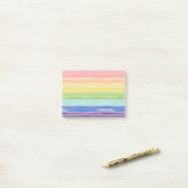 Ondoorzichtige regenboogstrepen post-it® notes (Op bureau)