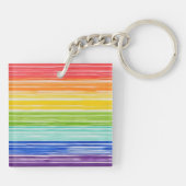 Ondoorzichtige regenboogstrepen sleutelhanger (Achterkant)