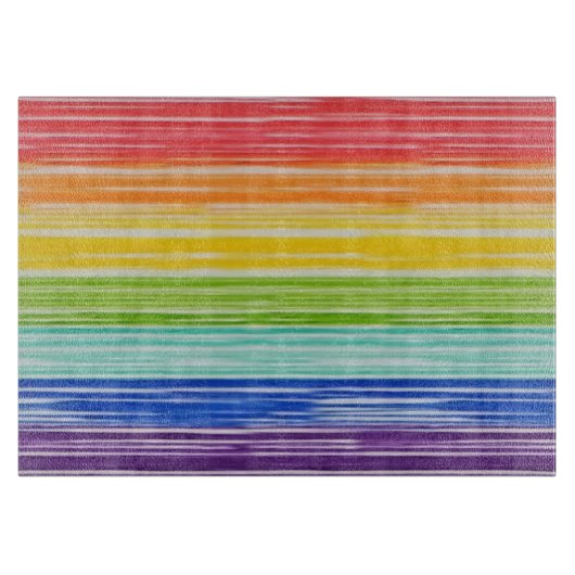 Ondoorzichtige regenboogstrepen snijplank (Voorkant)