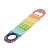 Ondoorzichtige regenboogstrepen speed flessenopener (Voorkant Gekanteld)