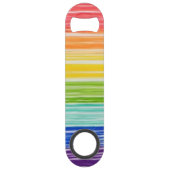 Ondoorzichtige regenboogstrepen speed flessenopener (Voorkant)