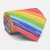 Ondoorzichtige regenboogstrepen stropdas (Opgerold)