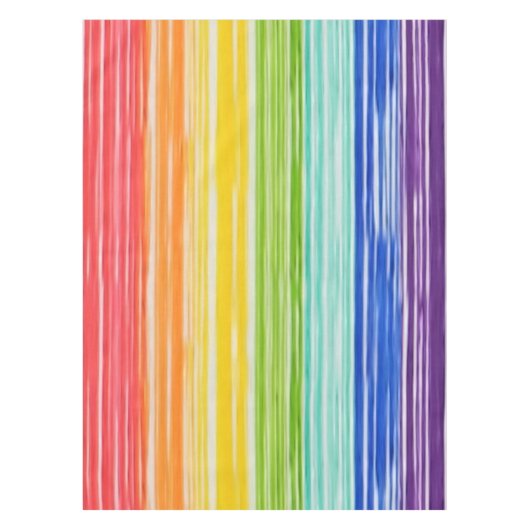 Ondoorzichtige regenboogstrepen tafelkleed (Voorkant)