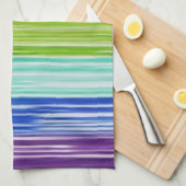 Ondoorzichtige regenboogstrepen theedoek (Quarter Fold)