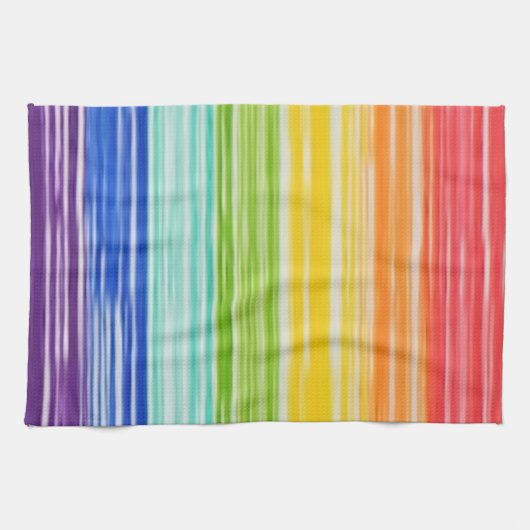 Ondoorzichtige regenboogstrepen theedoek (Horizontaal)