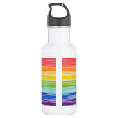 Ondoorzichtige regenboogstrepen waterfles (Achterkant)