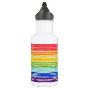 Ondoorzichtige regenboogstrepen waterfles 