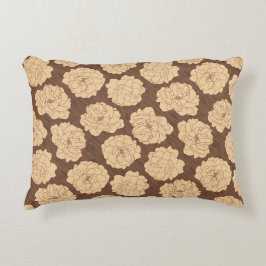 Ondoorzichtige Rozen op walnootbruin - naadloos pa Accent Kussen