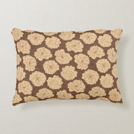 Ondoorzichtige Rozen op walnootbruin - naadloos pa Accent Kussen