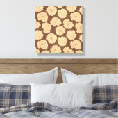 Ondoorzichtige Rozen op walnootbruin - naadloos pa Canvas Afdruk (Insitu (Slaapkamer))