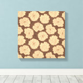 Ondoorzichtige Rozen op walnootbruin - naadloos pa Canvas Afdruk (Insitu (Houten vloer))