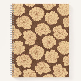 Ondoorzichtige Rozen op walnootbruin - naadloos pa Notitieboek
