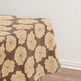 Ondoorzichtige Rozen op walnootbruin - naadloos pa Tafelkleed