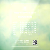 Ondoorzichtige witte openingsuren voor bedrijven m raamsticker (Vel 3)