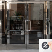 Ondoorzichtige witte openingsuren voor bedrijven m raamsticker (Kantoordeur)