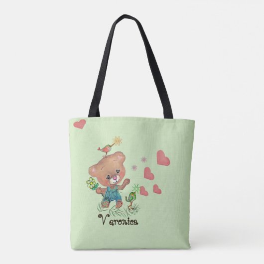 Ondraaglijk lief meisje en teddybeer tote bag (Achterkant)