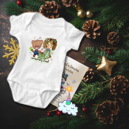 Ondraaglijk lieve teddybeer en een meisje romper